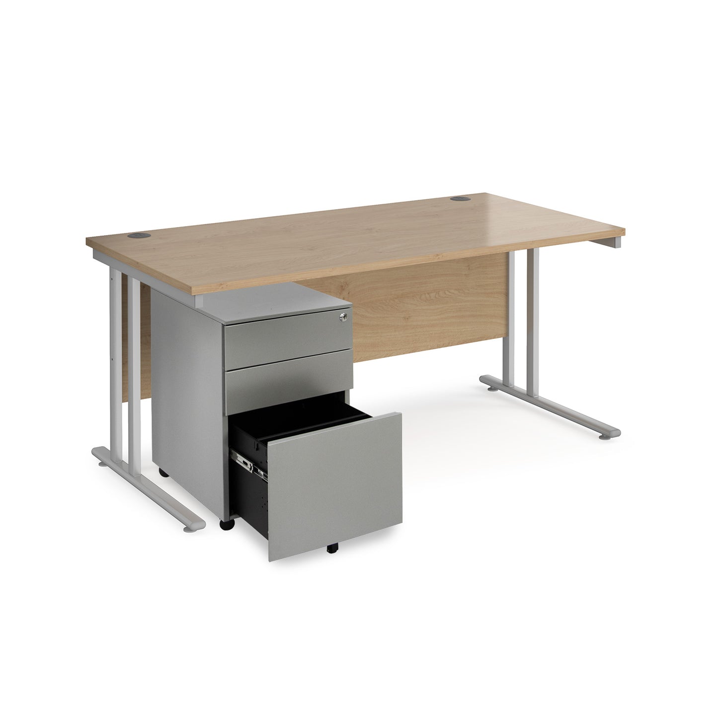 Maestro 25 bundle straight 1600 desk with 3 drawer pedestal - SBS16KO