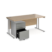 Maestro 25 bundle straight 1600 desk with 3 drawer pedestal