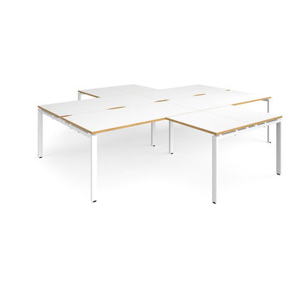 Adapt 4 desk cluster with returns - ER32168-WH-WO
