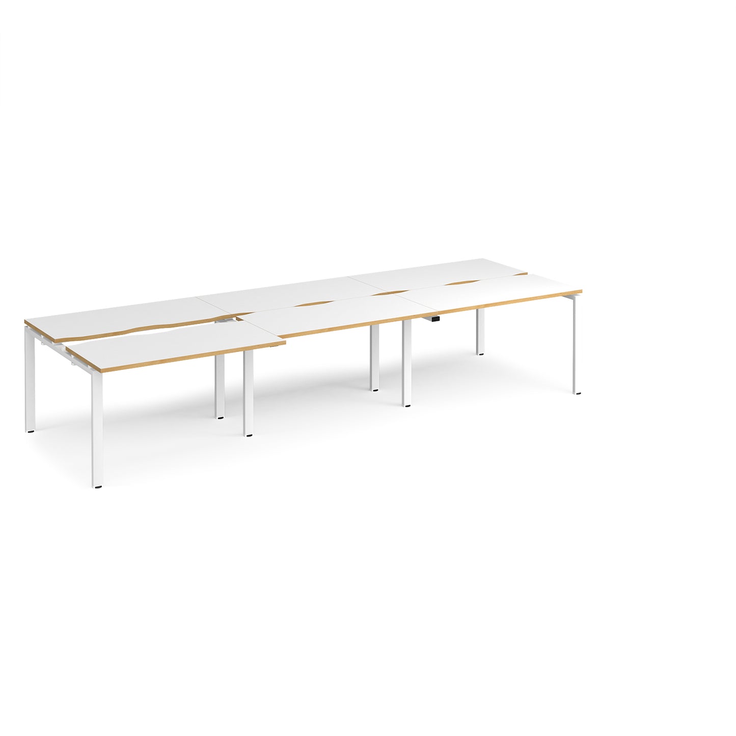 Adapt sliding top triple B2B desks 1200mm deep - STE3612-WH-WO