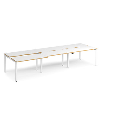 Adapt sliding top triple B2B desks 1200mm deep - STE3612-WH-WO