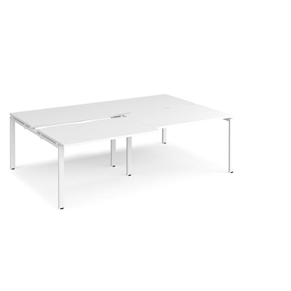 Adapt sliding top double B2B desks 1600mm deep - STE2416-WH-WH