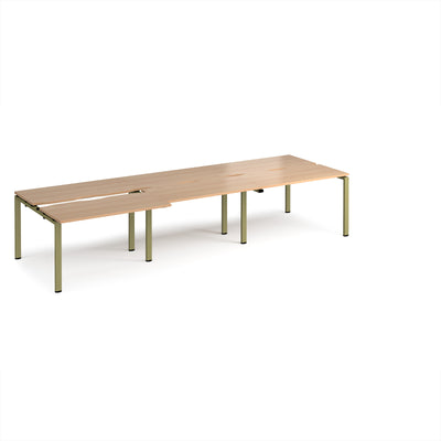 Adapt sliding top triple B2B desks 1200mm deep - STE3612-GN-B