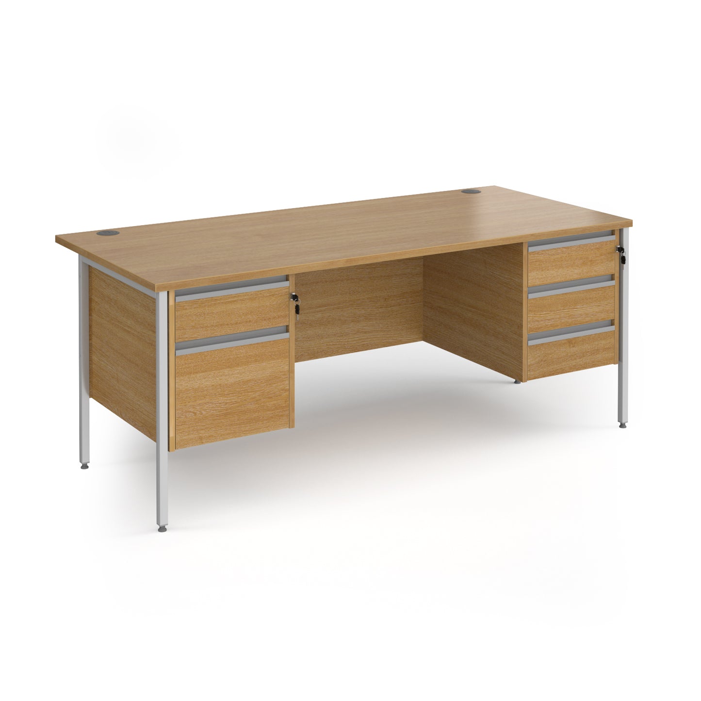 Contract 25 H-Frame straight desk with 2 and 3 drawer peds - CH18S23-S-O