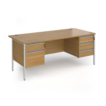 Contract 25 H-Frame straight desk with 2 and 3 drawer peds - CH18S23-S-O