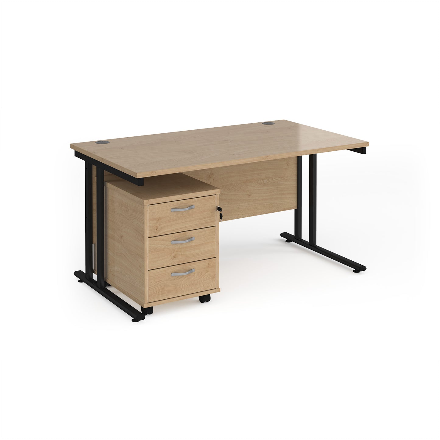 Maestro 25 desk 800mm with 3 drawer pedestal - SBK314KO
