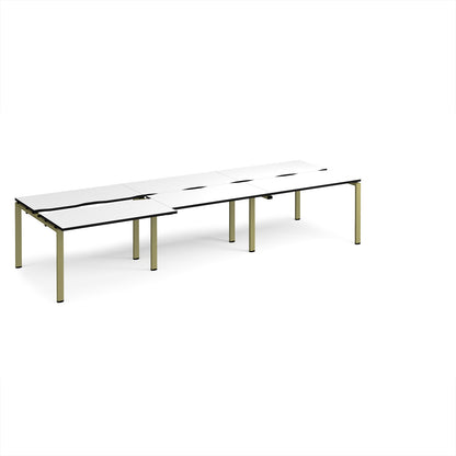 Adapt sliding top triple B2B desks 1200mm deep - STE3612-GN-WK