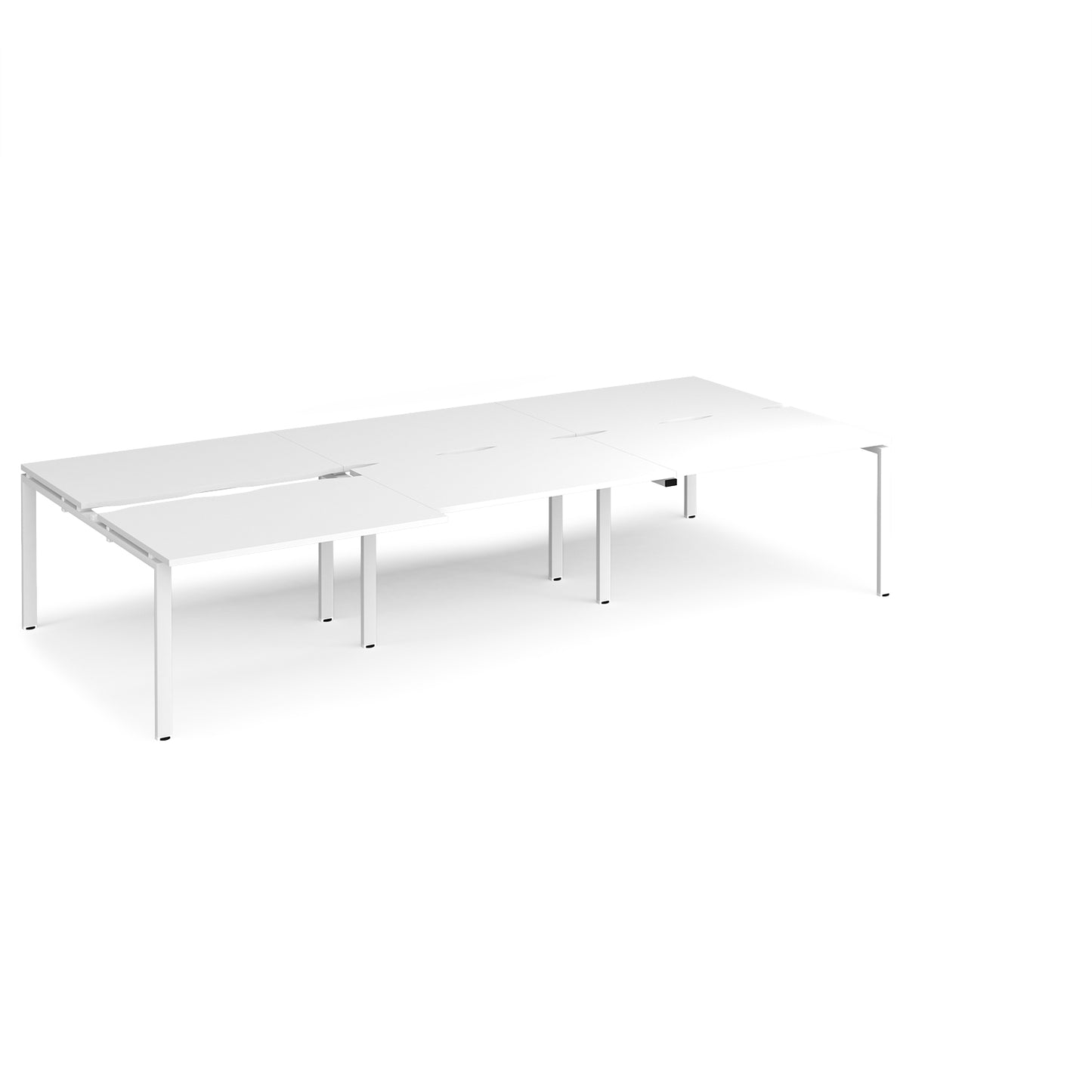 Adapt sliding top triple B2B desks 1600mm deep - STE3616-WH-WH