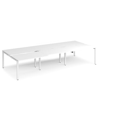 Adapt sliding top triple B2B desks 1600mm deep - STE3616-WH-WH
