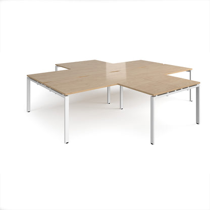 Adapt 4 desk cluster with returns - ER32168-WH-KO