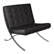 Contemporary Oversized Leather Faced Reception Chair with Classic Button Design