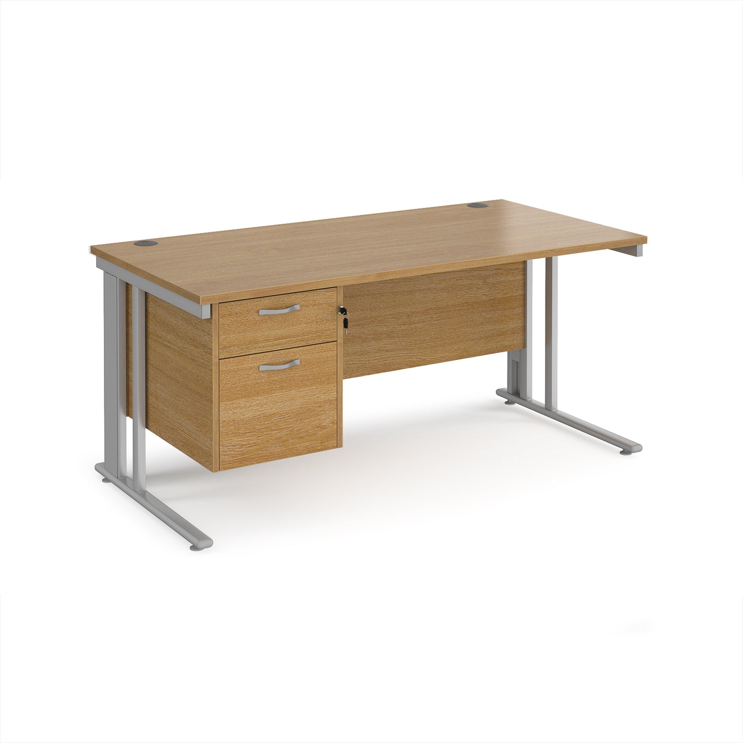 Maestro 25 cable managed 800mm deep desk with 2 drawer ped - MCM16P2SO