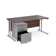 Maestro 25 bundle straight 1600 desk with 3 drawer pedestal