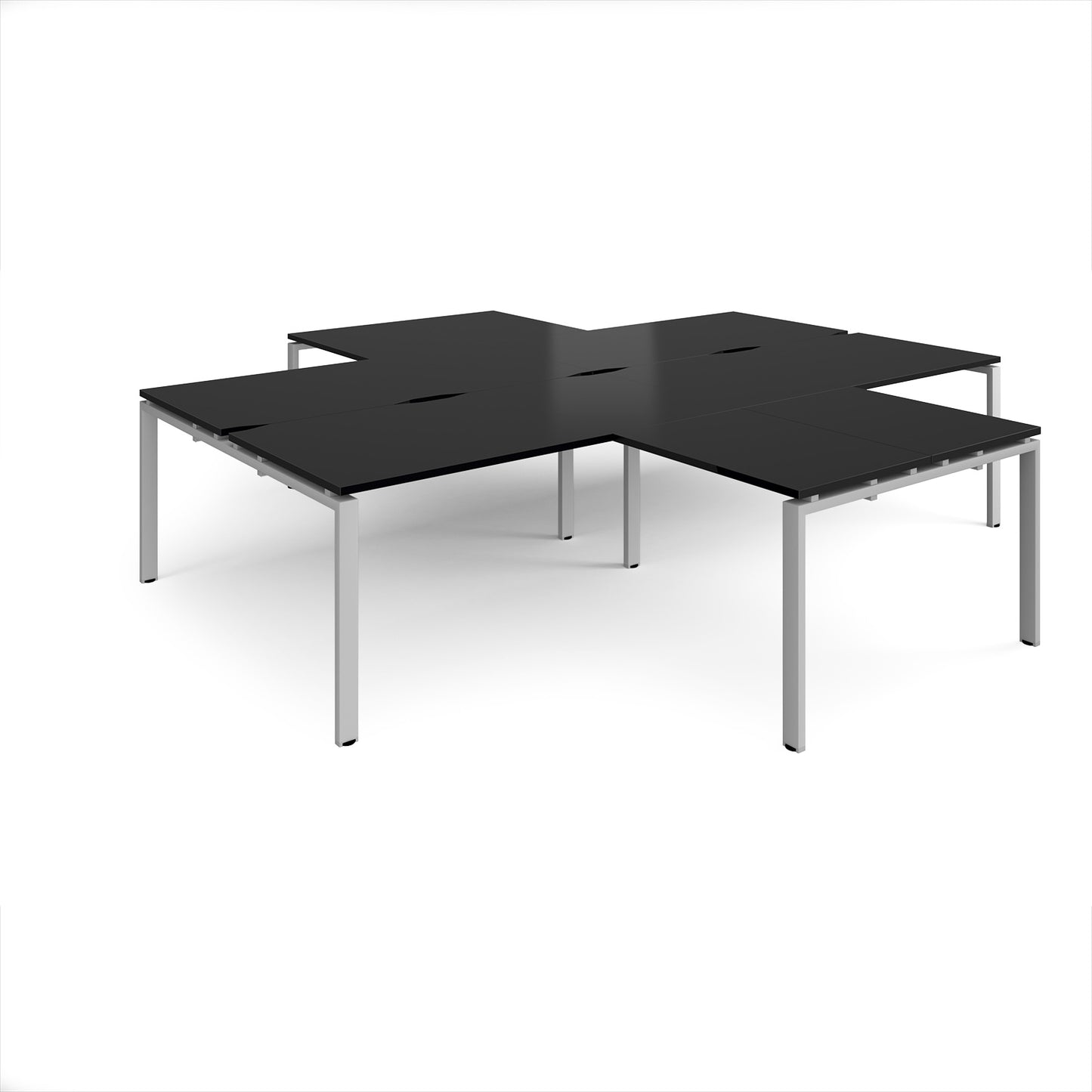 Adapt 4 desk cluster with returns - ER32168-S-BK