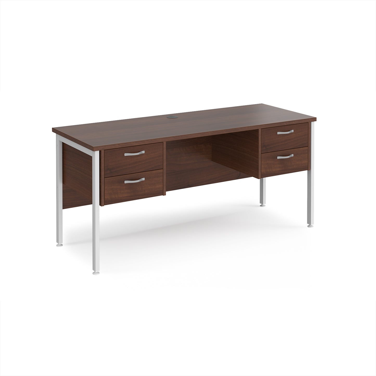 Maestro 25 H-Frame 600mm deep desk with 2 x 2 drawer peds - MH616P22WHW