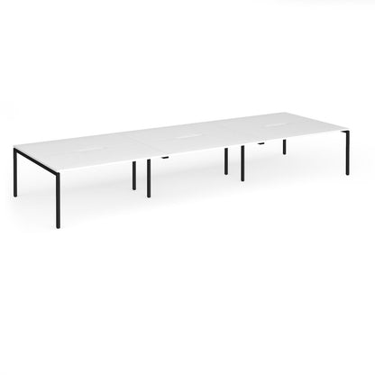 Connex Plus Goal Post Double Back to Back Desks 1600mm deep - GCO4816-K-WH