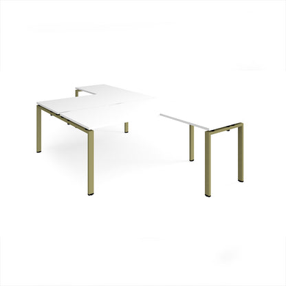 Adapt back to back desk with return - ER16168-GN-WH