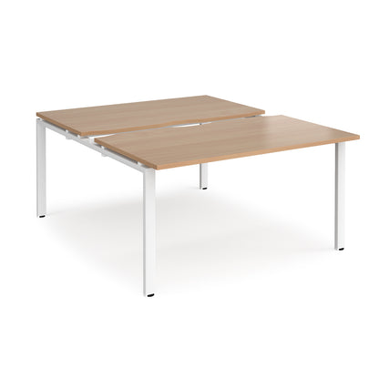 Adapt sliding top B2B desks 1600mm deep - STE1416-WH-B