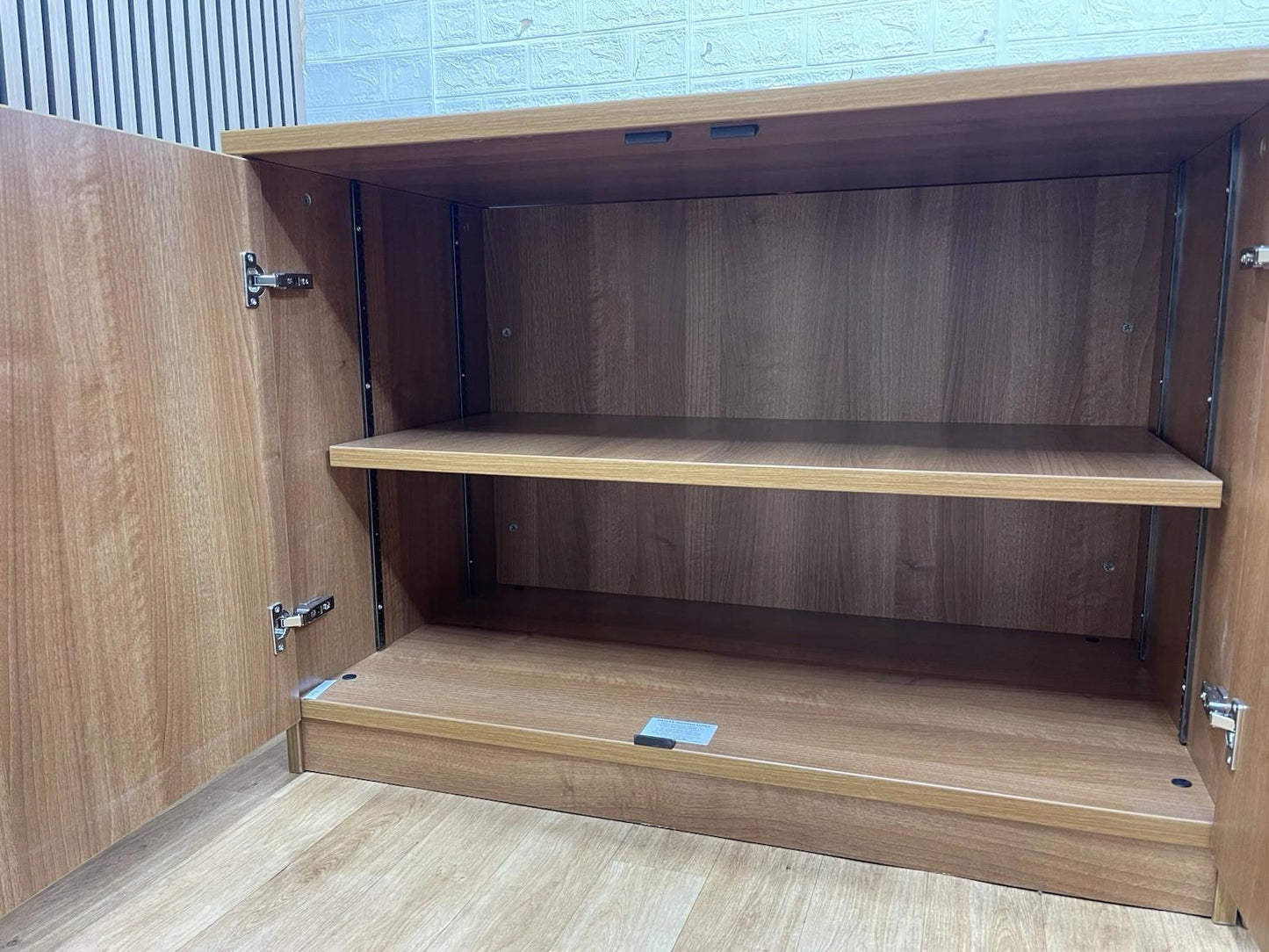Walnut Double Door Office Cupboard - 1 Shelf - CAN DELIVER
