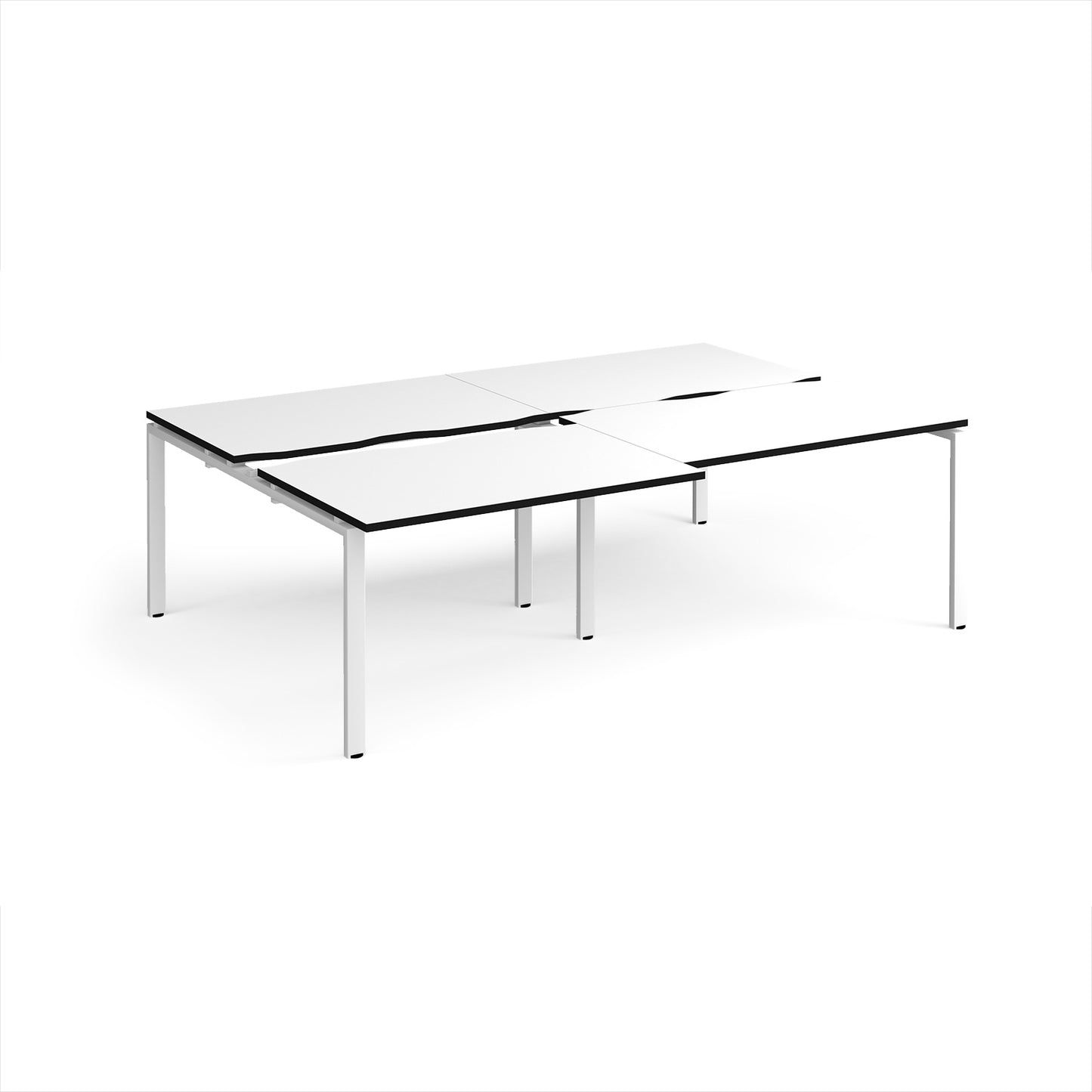 Adapt sliding top double B2B desks 1600mm deep - STE2416-WH-WK