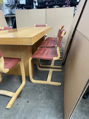 Vintage Executive Table & 8 X ISKU Made In Finland Cantilever Chairs-CAN DELIVER