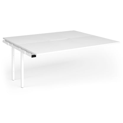 Connex Plus Goal Post back to back add on desks 1600mm deep - GCO1816-AB-WH-WH