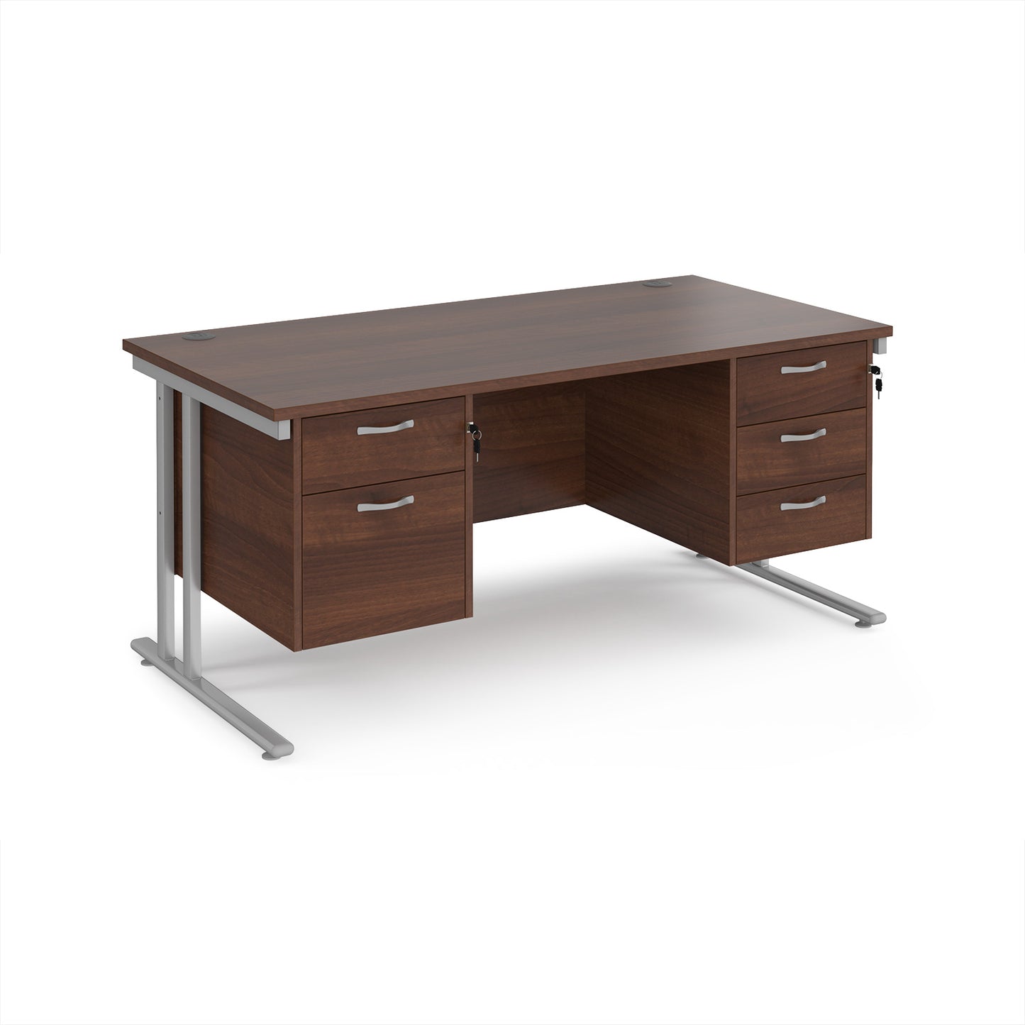 Maestro 25 cantilever 800mm deep desk with 2 & 3 drawer peds - MC16P23SW