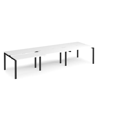 Adapt sliding top triple B2B desks 1200mm deep - STE3612-K-WH