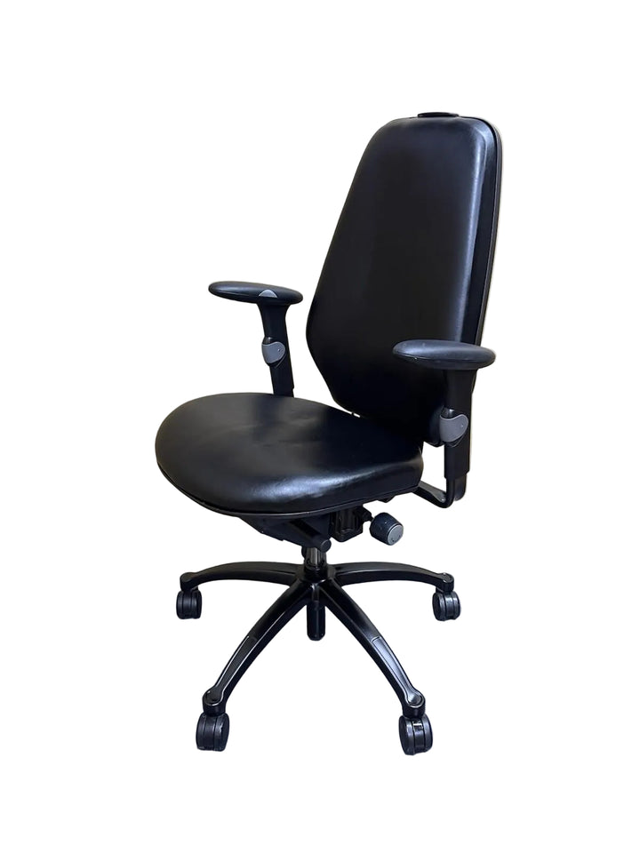 RH Logic 400 Executive Ergonomic Office Chair – Black Leather – Fully Adjustable - Refurbished
