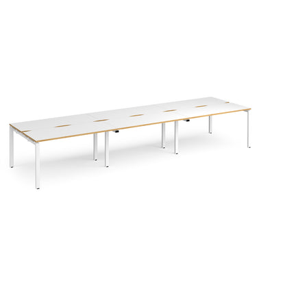 Adapt triple back to back desks 1200mm deep - E4212-WH-WO