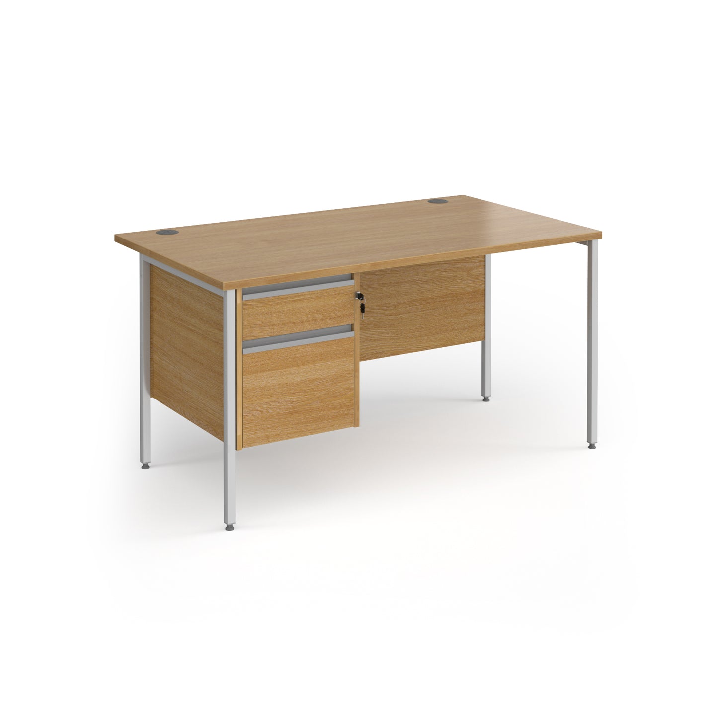Contract 25 H-Frame straight desk with 2 drawer pedestal - CH14S2-S-O