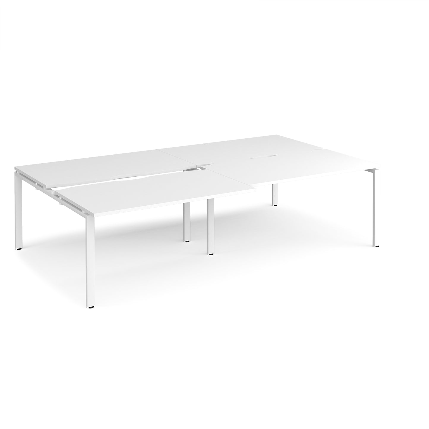 Adapt sliding top double B2B desks 1600mm deep - STE2816-WH-WH