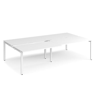 Adapt sliding top double B2B desks 1600mm deep - STE2816-WH-WH