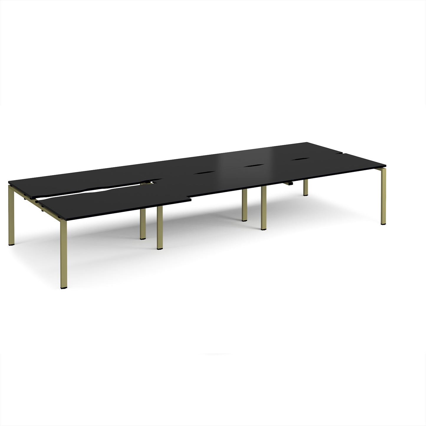 Adapt sliding top triple B2B desks 1600mm deep - STE4216-GN-BK