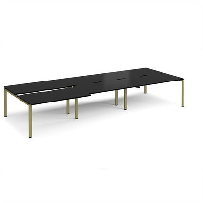Adapt sliding top triple B2B desks 1600mm deep - STE4216-GN-BK