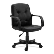 Medium Back Leather Faced Executive Armchair with Decorative Stitching Detail
