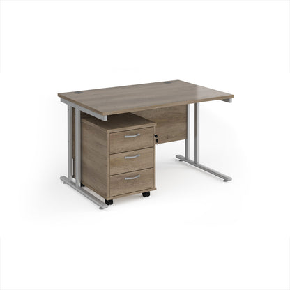Maestro 25 desk 800mm with 3 drawer pedestal - SBS312NO