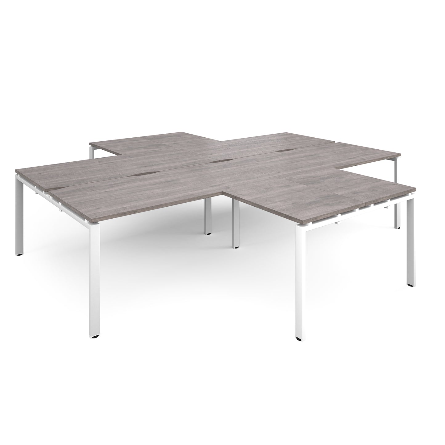 Adapt 4 desk cluster with returns - ER32168-WH-GO