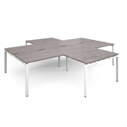 Adapt 4 desk cluster with returns - ER32168-WH-GO