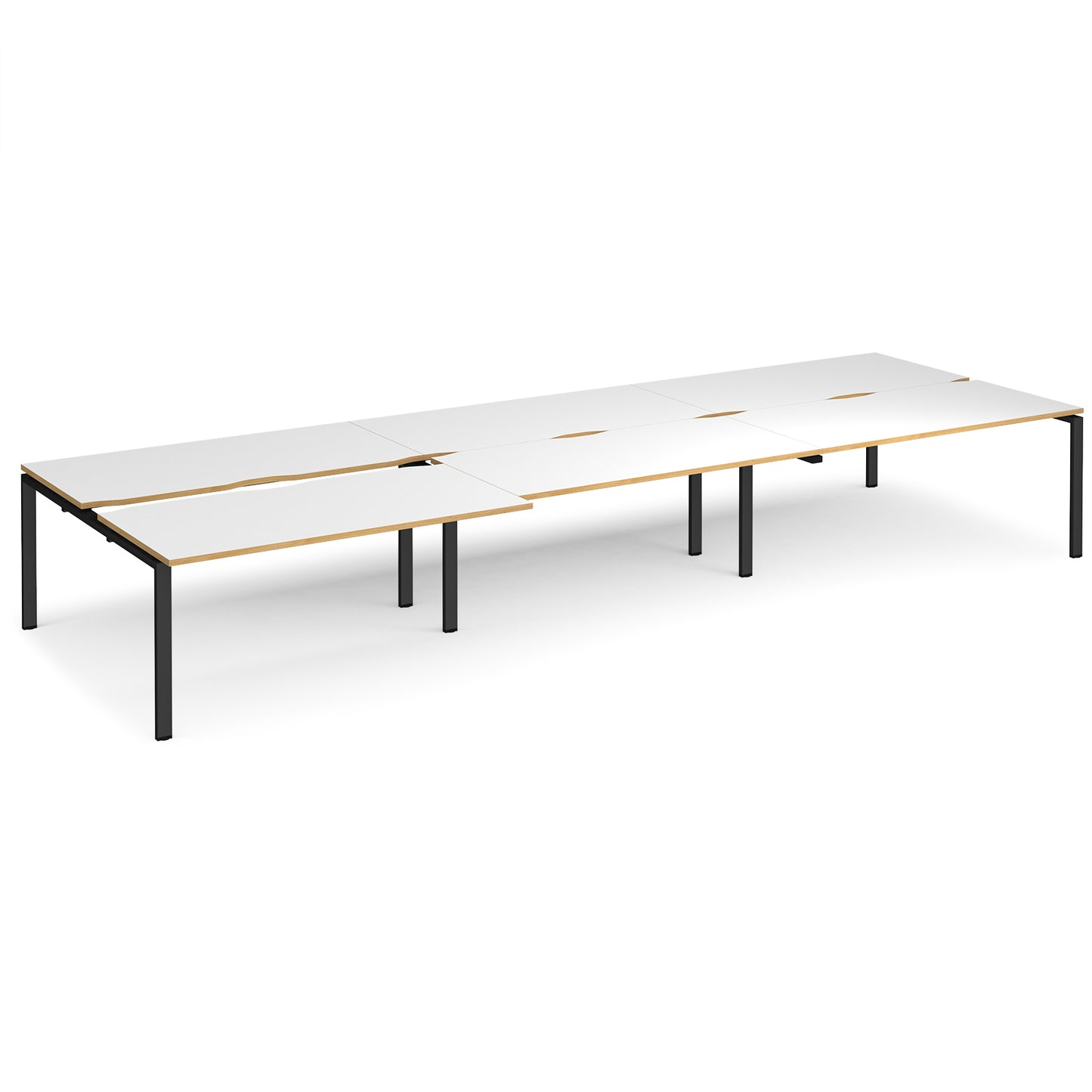 Adapt sliding top triple B2B desks 1600mm deep - STE4816-K-WO