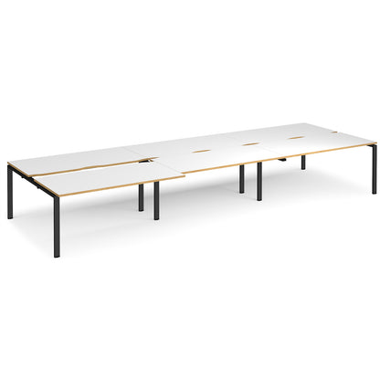 Adapt sliding top triple B2B desks 1600mm deep - STE4816-K-WO