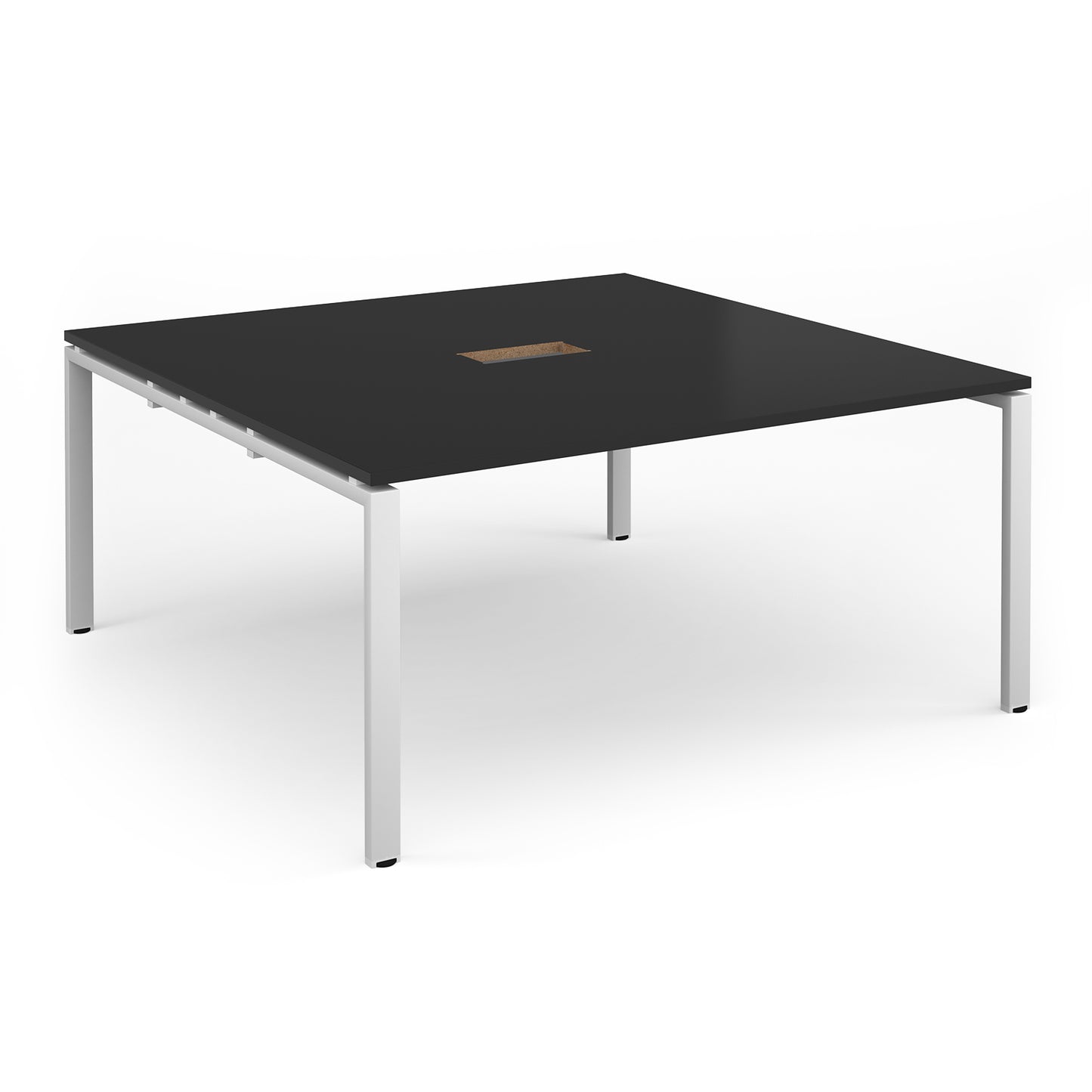 Adapt square power ready boardroom table - EBT1616-CO-WH-BK