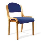 Beech Framed Stackable Side Chair with Upholstered and Padded Seat and Backrest