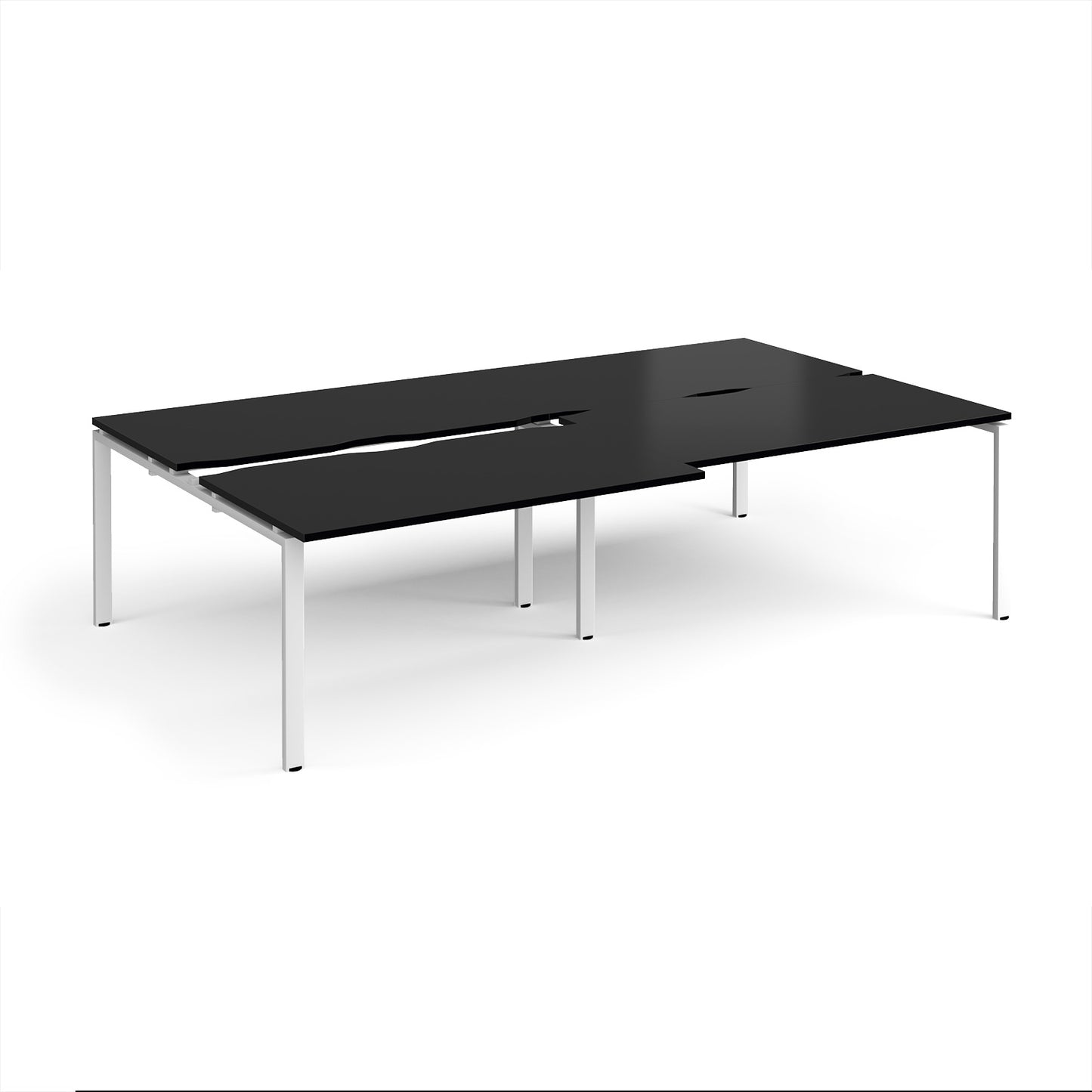 Adapt sliding top double B2B desks 1600mm deep - STE2816-WH-BK