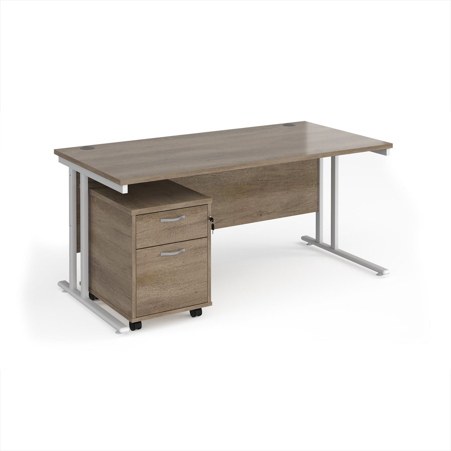 Maestro 25 desk 800mm with 2 drawer pedestal - SBWH216NO