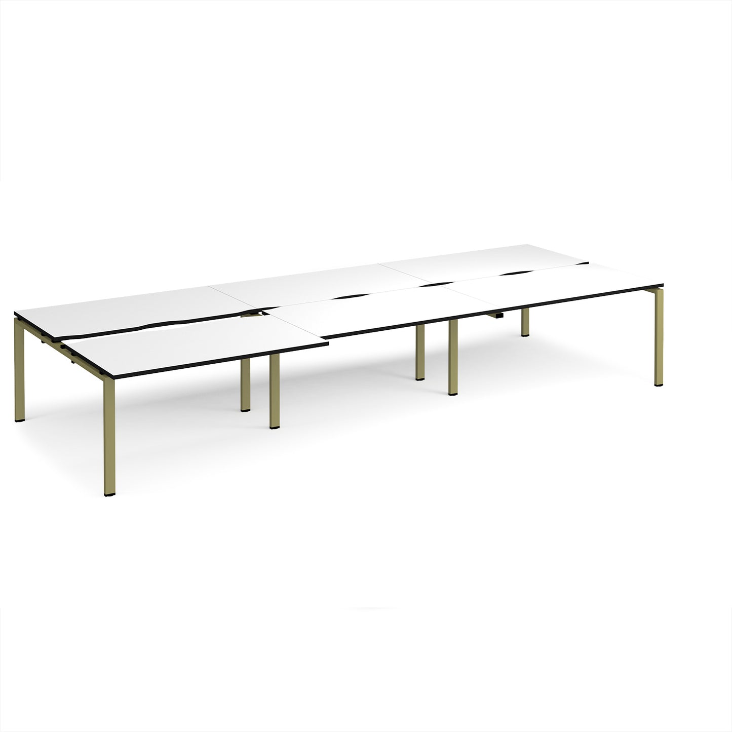 Adapt sliding top triple B2B desks 1600mm deep - STE4216-GN-WK