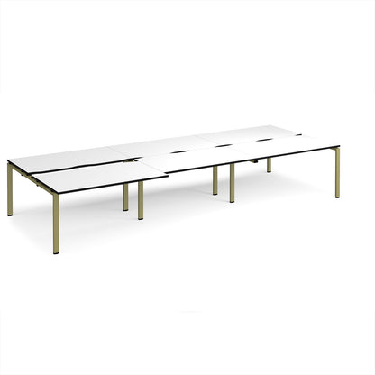 Adapt sliding top triple B2B desks 1600mm deep - STE4216-GN-WK