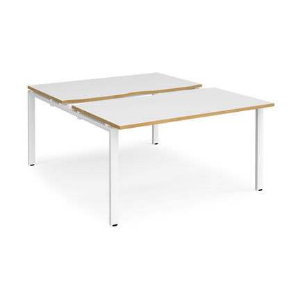 Adapt sliding top B2B desks 1600mm deep - STE1416-WH-WO