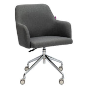 Stylish Fabric Medium Back Armchair with Both Castor & Glide Options Included