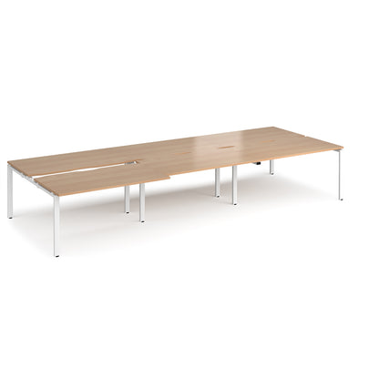 Adapt sliding top triple B2B desks 1600mm deep - STE4216-WH-B